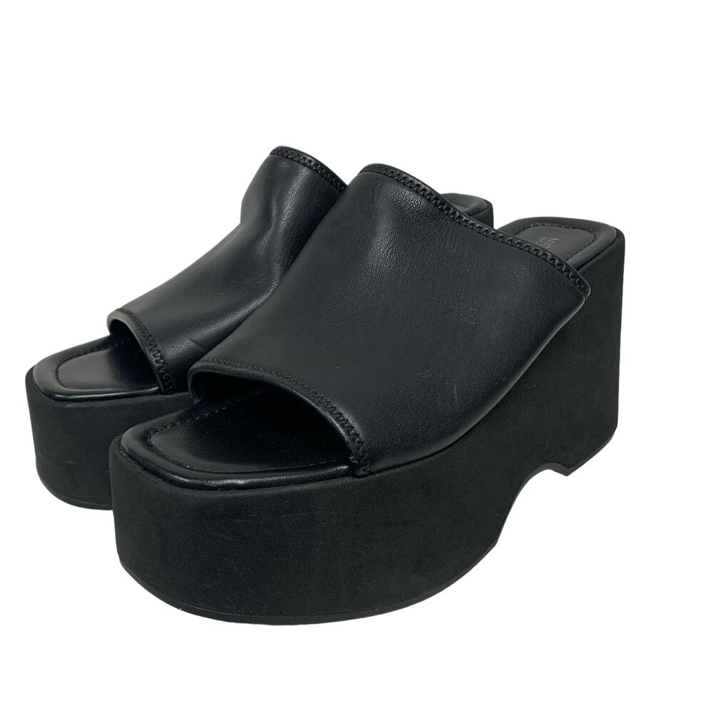 Michael Kors Womens Size 9 Dabney Black Platform Slide Sandals - Picture 1 of 8